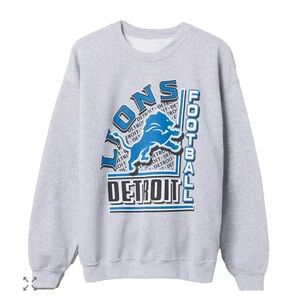 Junk Food Unisex NFL Detroit Lions Backfield Crew Fleece Sweatshirt NWT